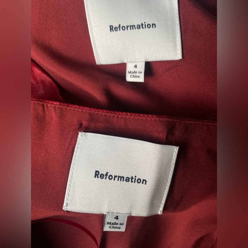 NEW Reformation Mika Satin Set - Sangria Size 4 - Picture 11 of 13